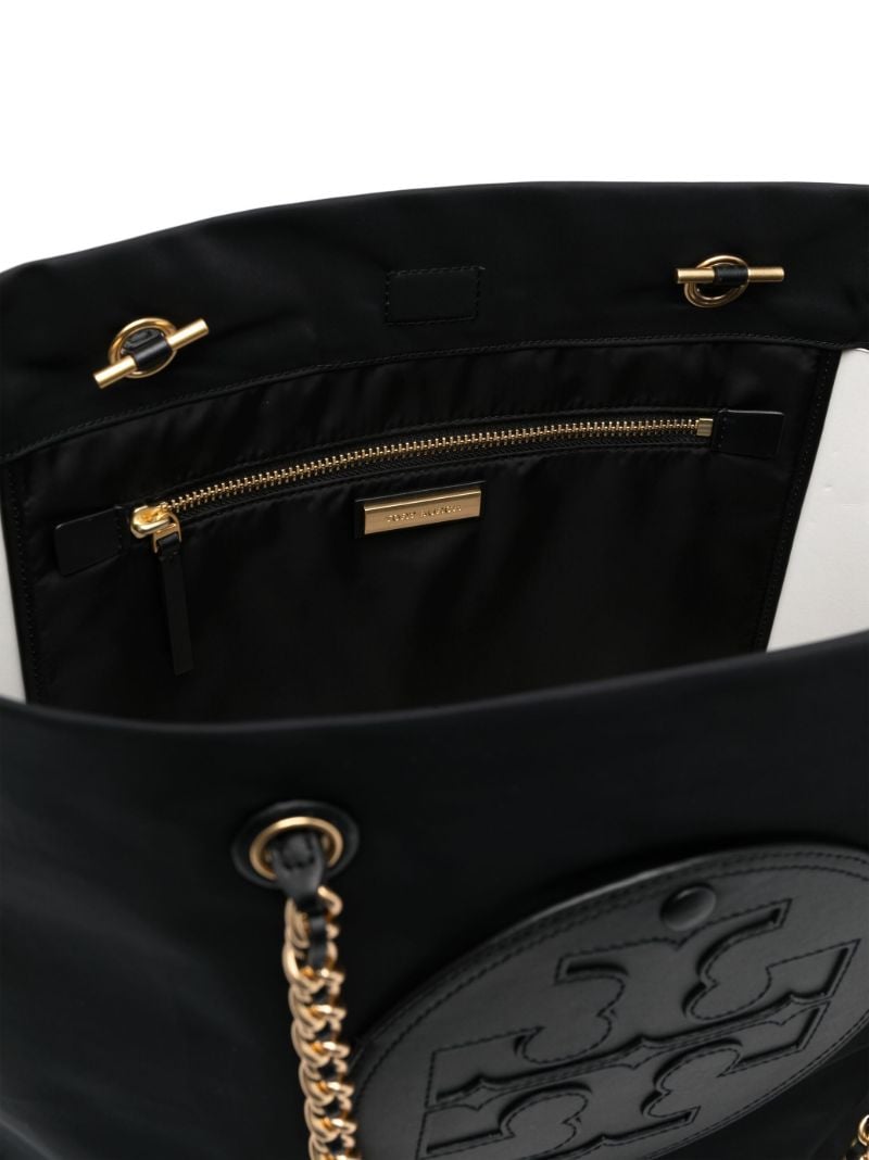 Black Ella Logo-patch Tote Bag