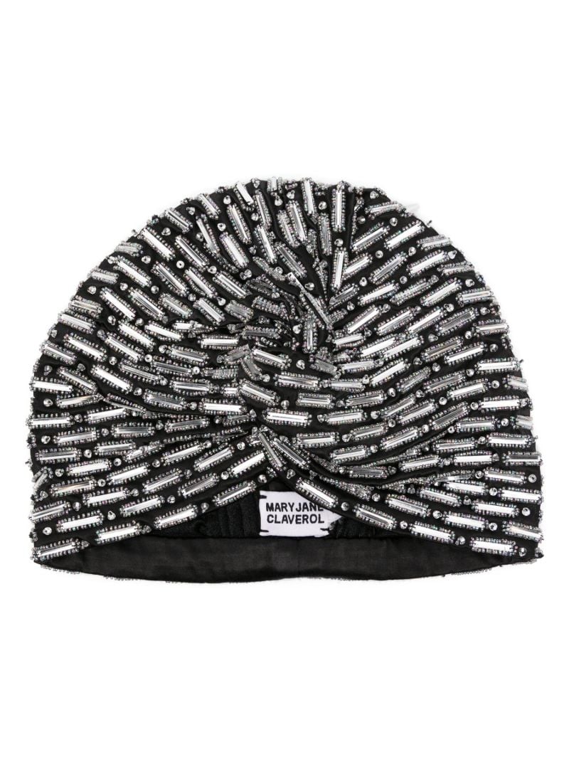 Black Jolie Bead Embellished Turban