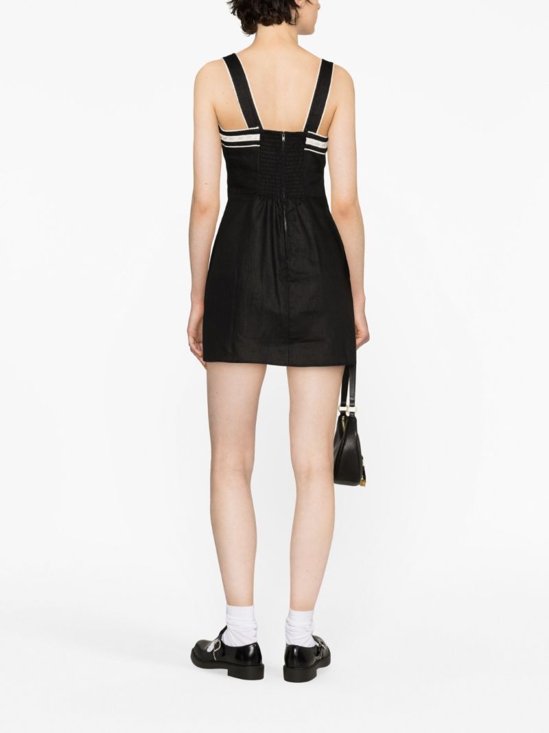 Black Elana Linen Mini Dress
