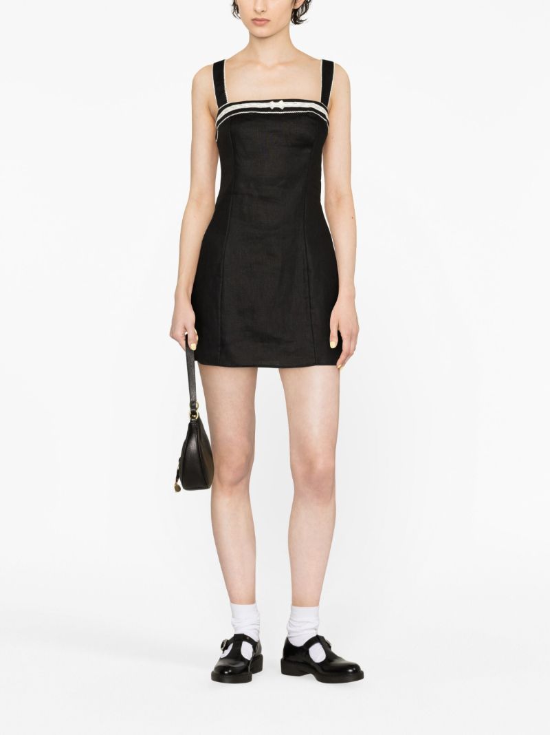 Black Elana Linen Mini Dress
