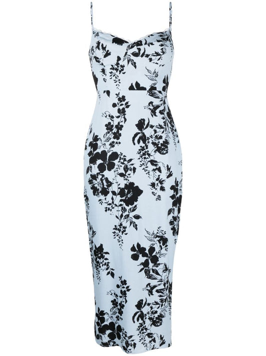 Blue Pennington Floral-print Midi Dress