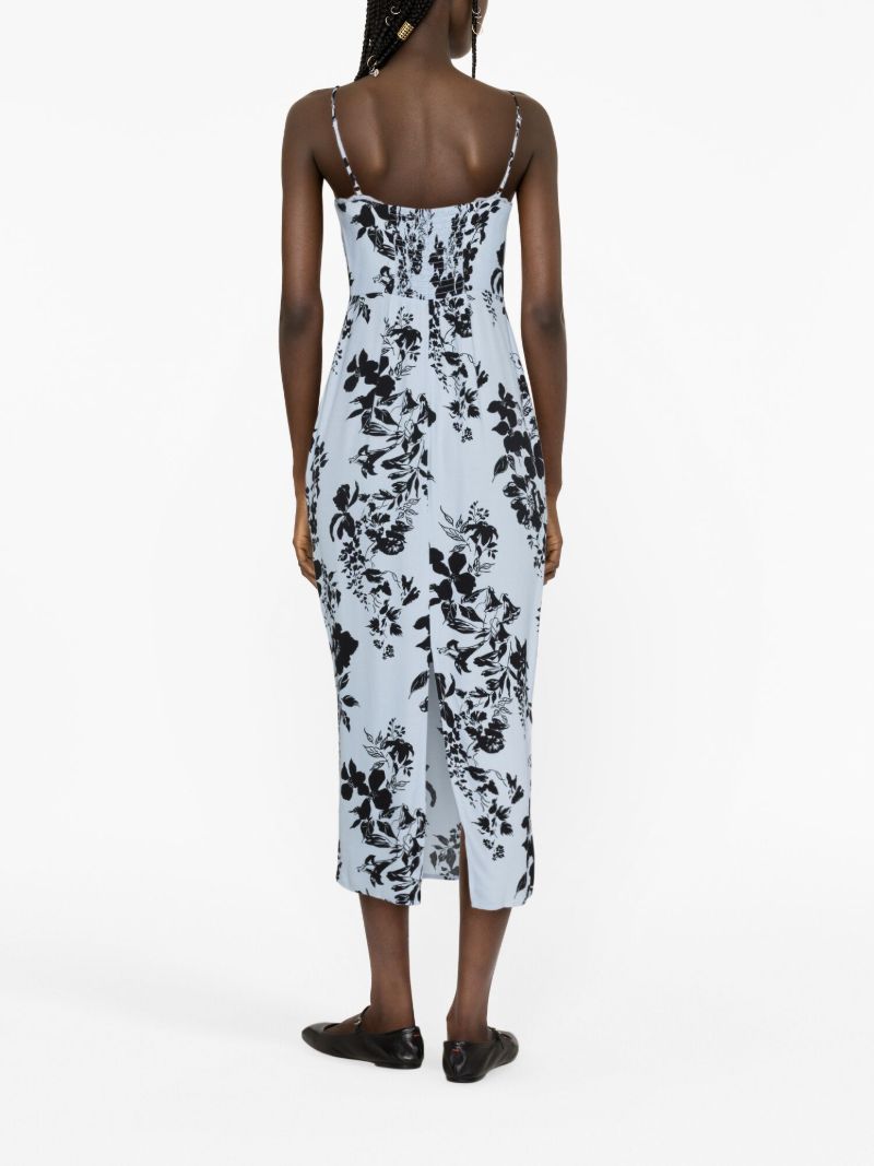 Blue Pennington Floral-print Midi Dress