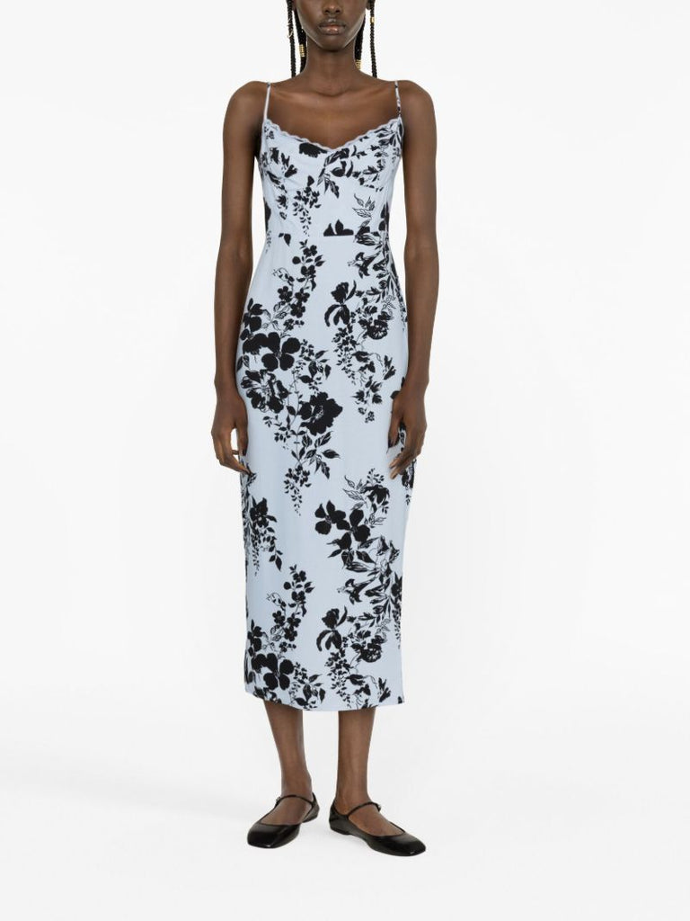 Blue Pennington Floral-print Midi Dress