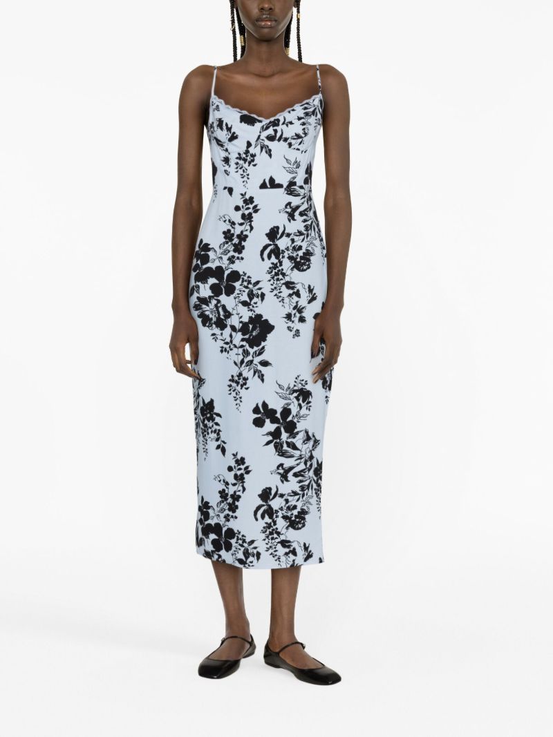 Blue Pennington Floral-print Midi Dress