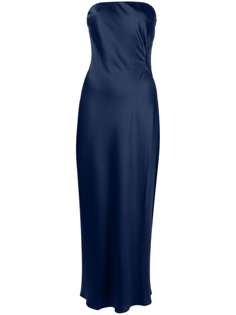 Blue Nevaeh Satin Midi Dress