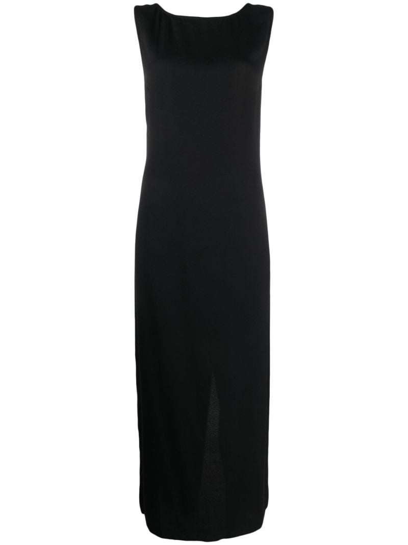 Black Open Back Midi Dress