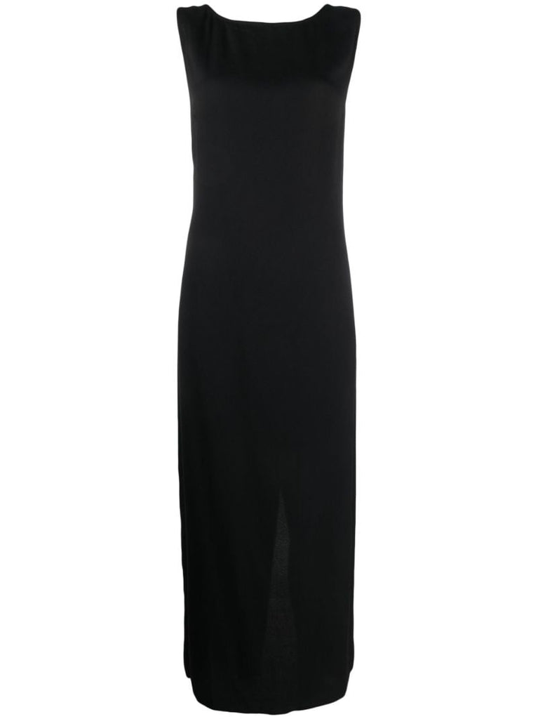 Black Open Back Midi Dress