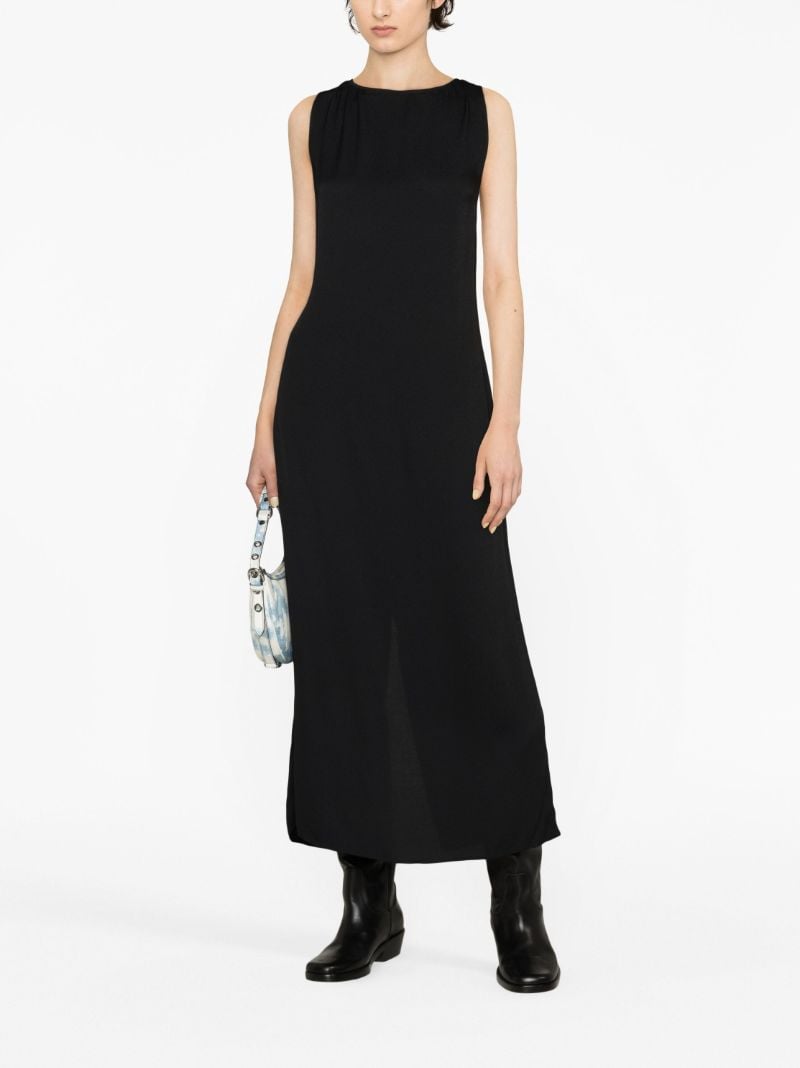 Black Open Back Midi Dress