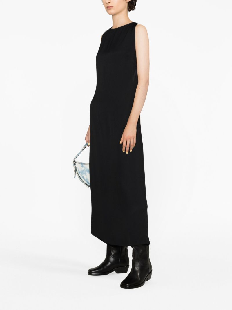 Black Open Back Midi Dress