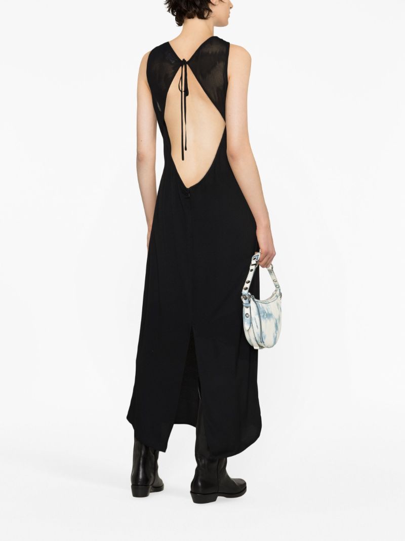Black Open Back Midi Dress
