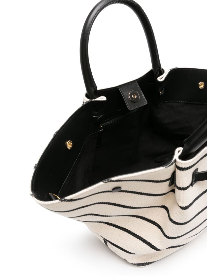 White Midi New York Canvas Tote Bag