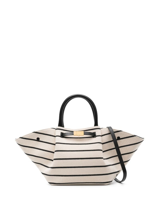 White Midi New York Canvas Tote Bag