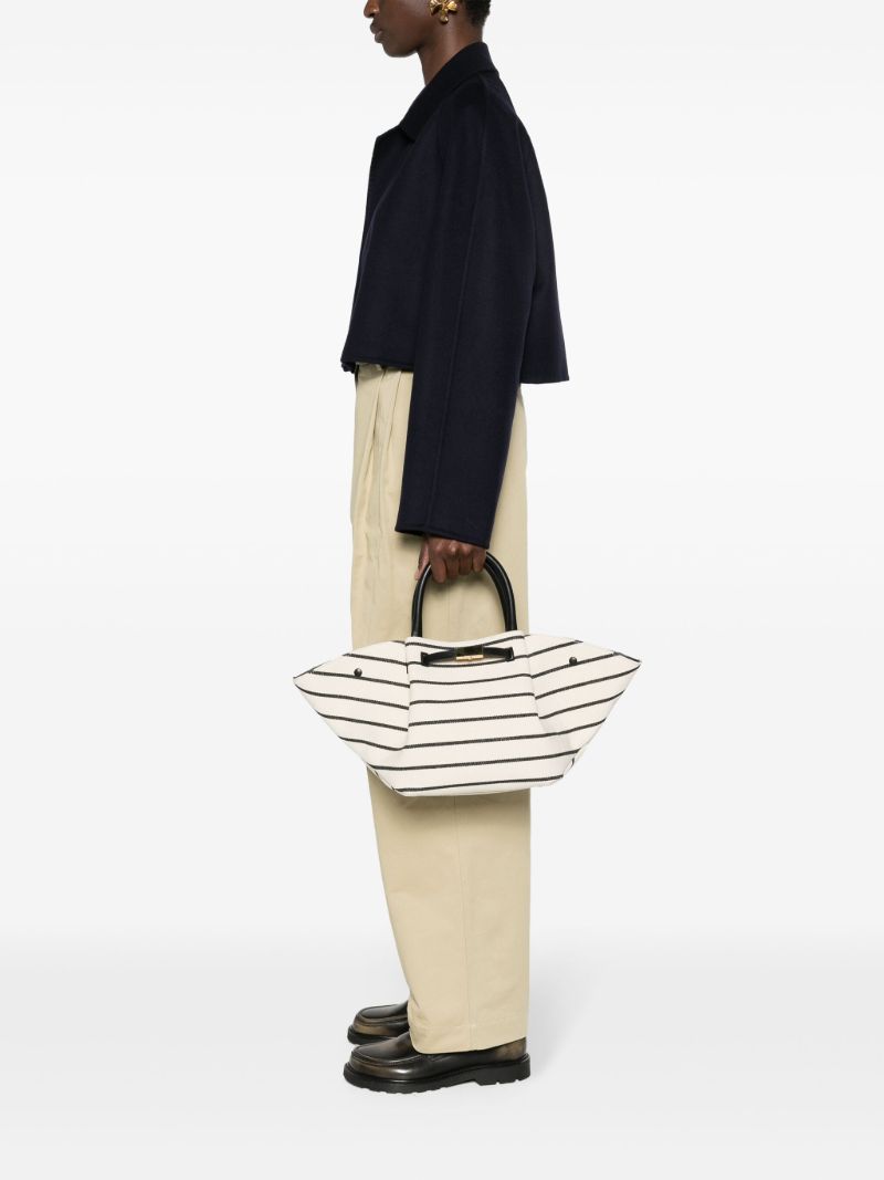White Midi New York Canvas Tote Bag