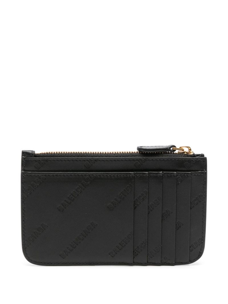 Black Logo-debossed Leather Card Holder