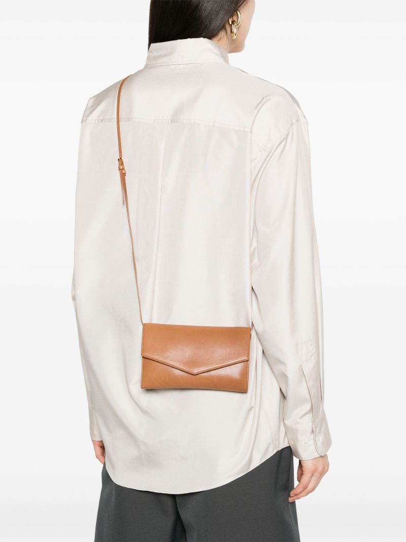 Brown Envelope Leather Crossbody Bag