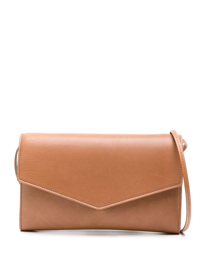 Brown Envelope Leather Crossbody Bag