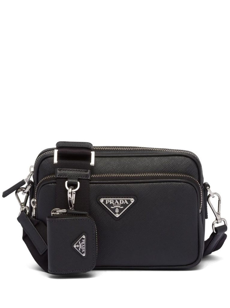 Black Saffiano Leather Messenger Bag