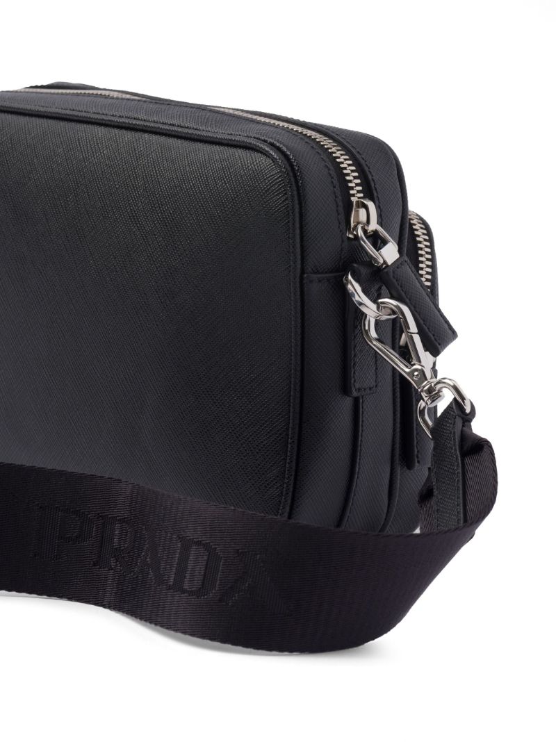Black Saffiano Leather Messenger Bag
