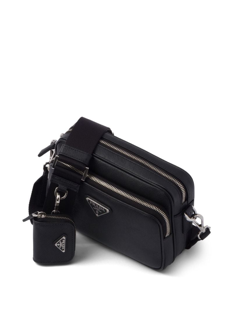 Black Saffiano Leather Messenger Bag