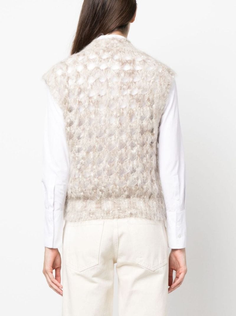Neutral Open-knit Vest
