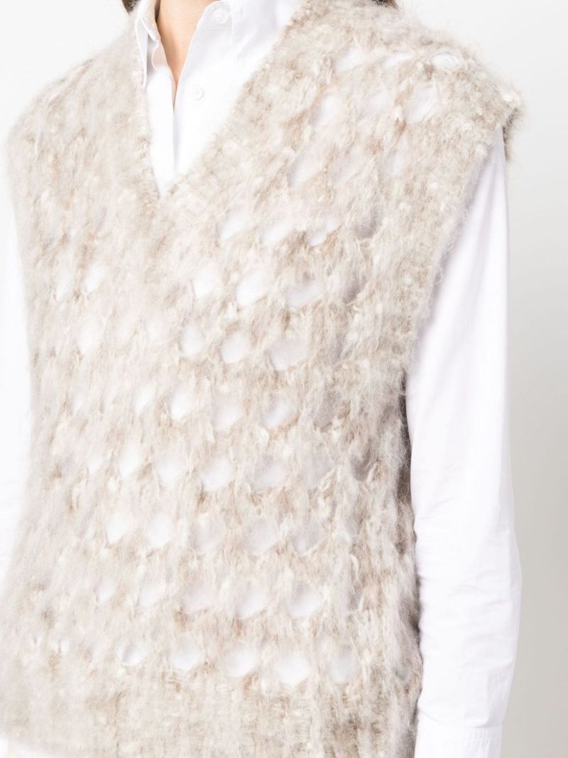 Neutral Open-knit Vest