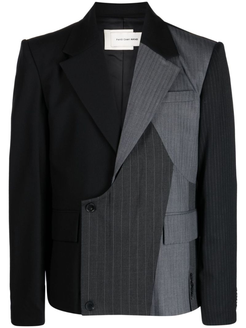 Black Asymmetric Wool Blazer