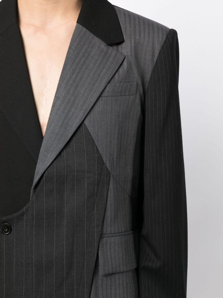 Black Asymmetric Wool Blazer
