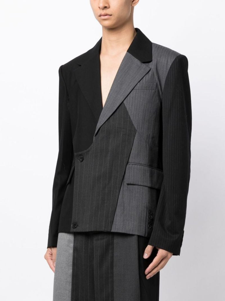 Black Asymmetric Wool Blazer