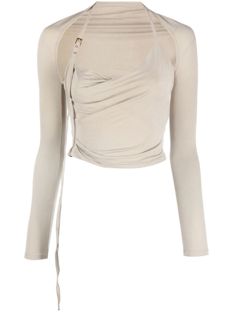 Neutral Le Haut Peplo Draped Top