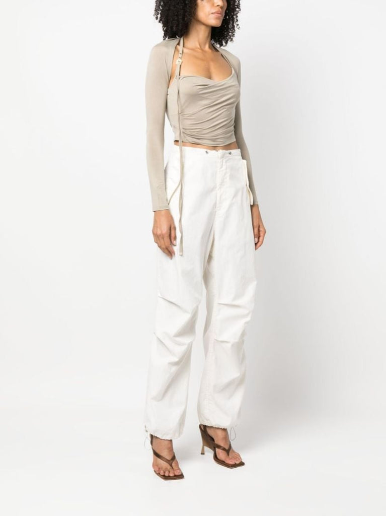 Neutral Le Haut Peplo Draped Top