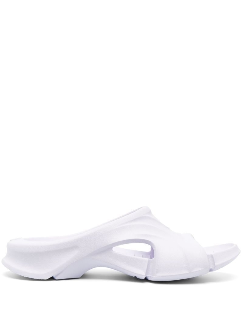 White Mold Open Toe Slides