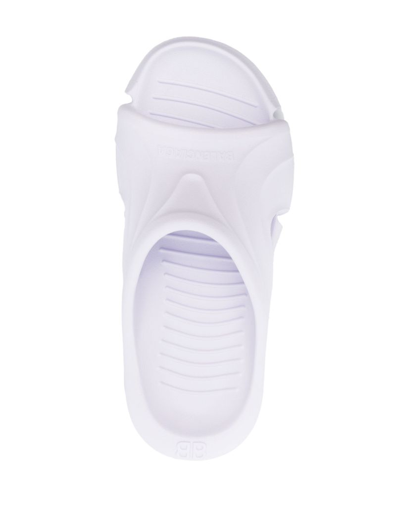 White Mold Open Toe Slides
