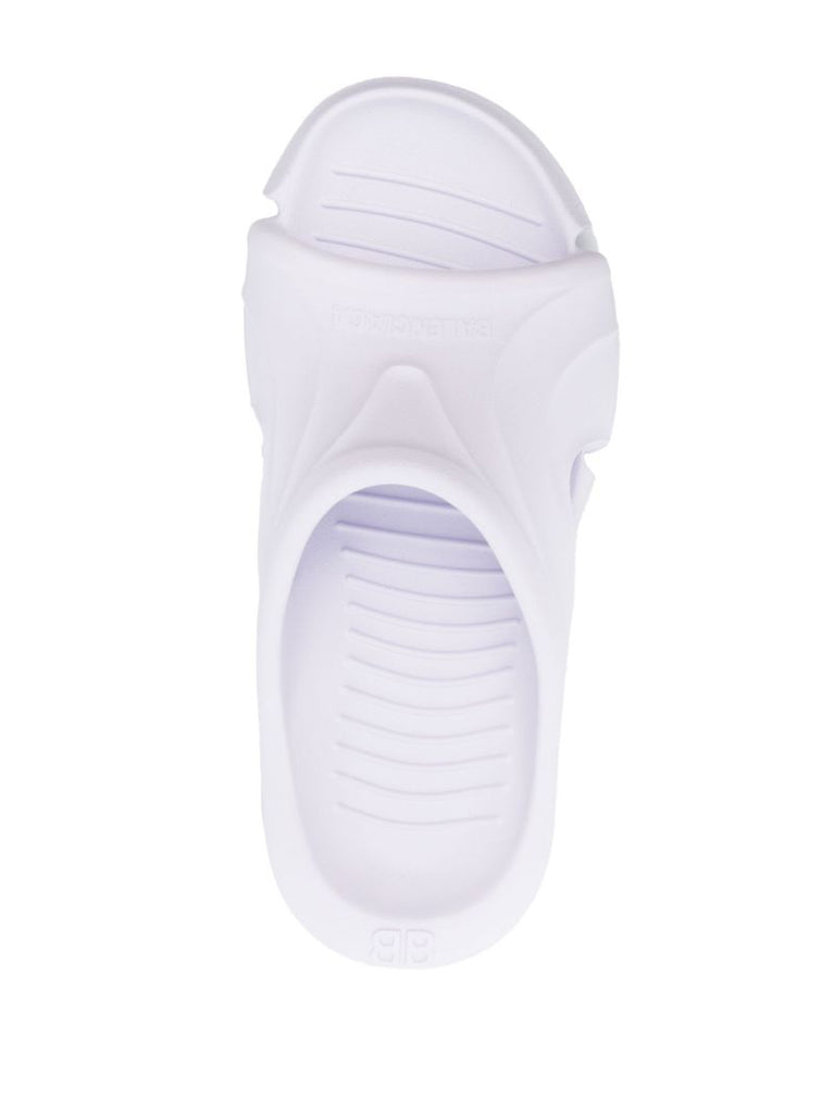 White Mold Open Toe Slides