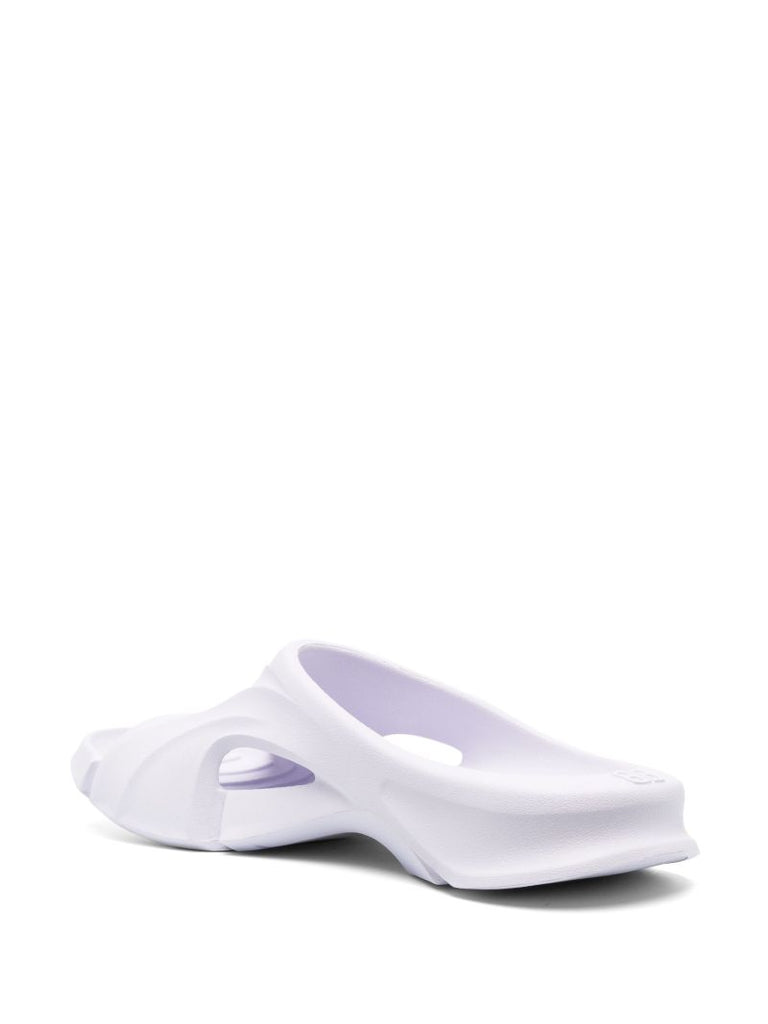 White Mold Open Toe Slides