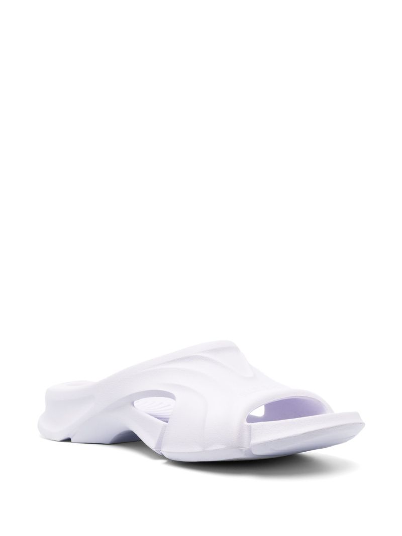 White Mold Open Toe Slides