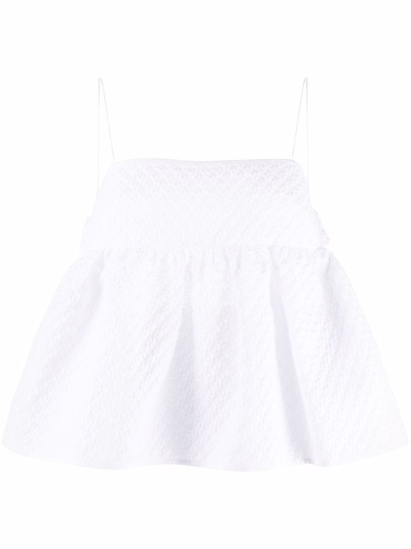 White Selena Peplum Top