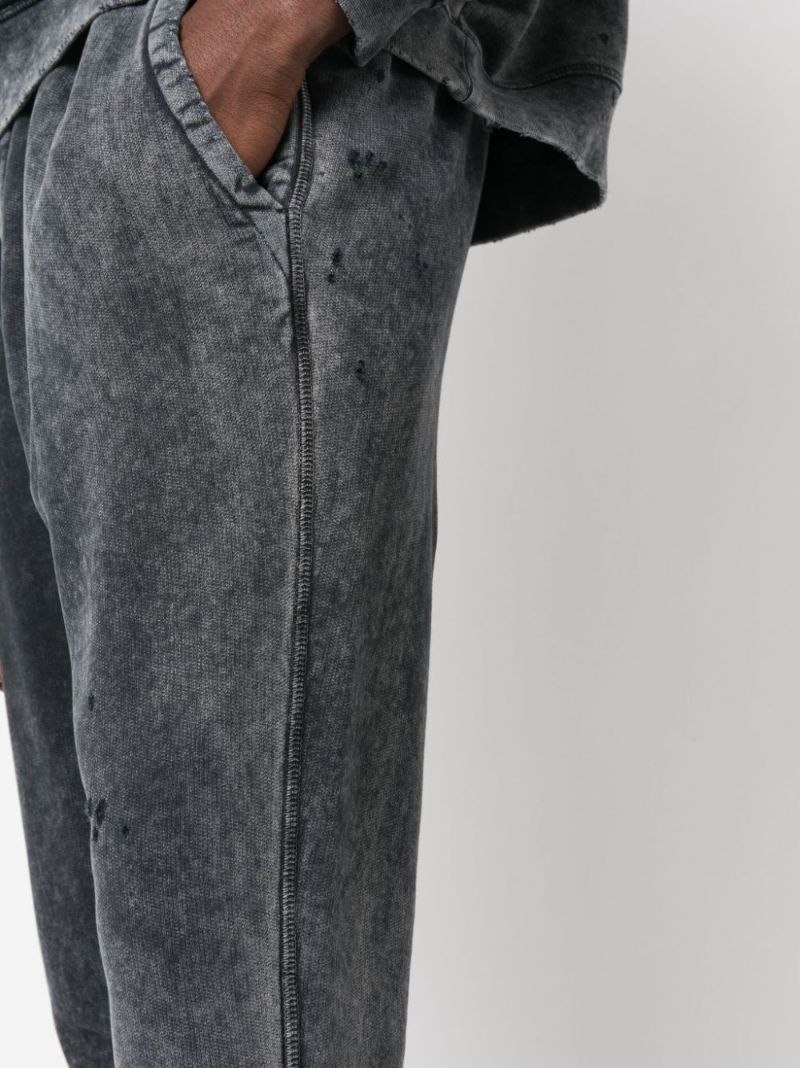 Grey Tapered Cotton Track Pants