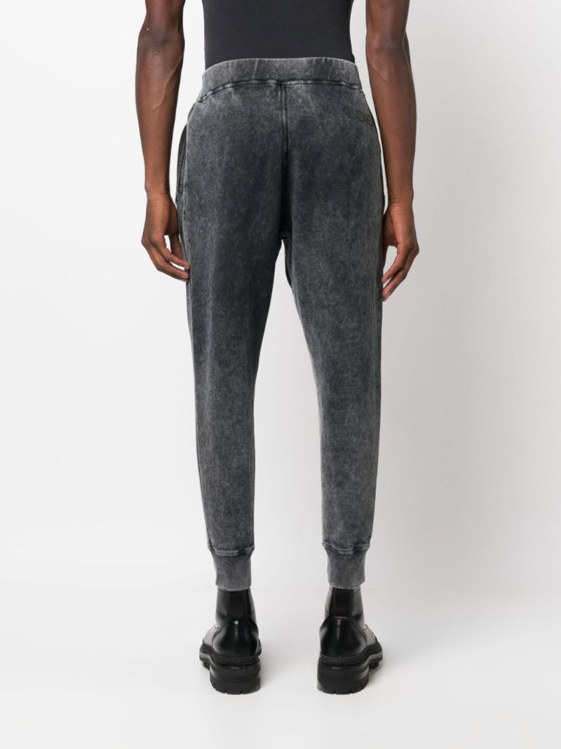 Grey Tapered Cotton Track Pants
