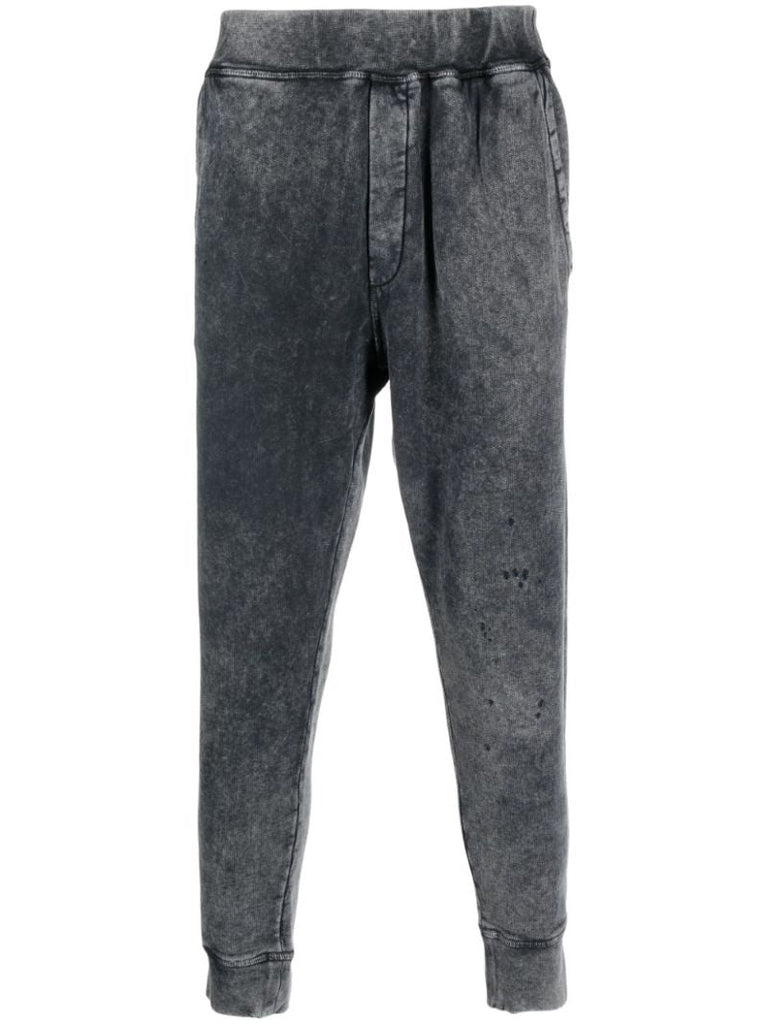 Grey Tapered Cotton Track Pants