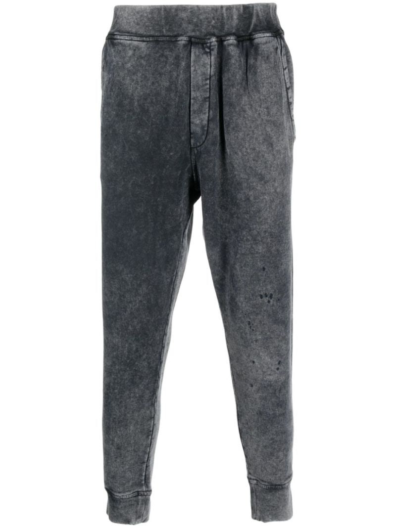 Grey Tapered Cotton Track Pants
