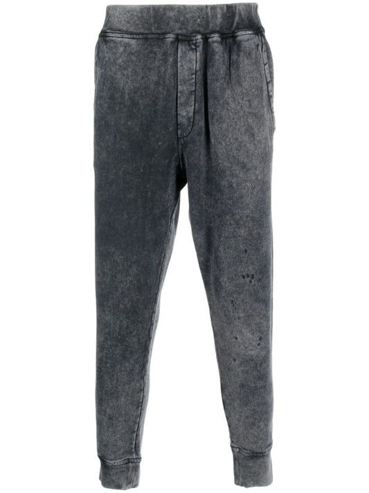 Grey Tapered Cotton Track Pants