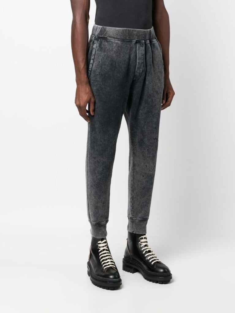 Grey Tapered Cotton Track Pants