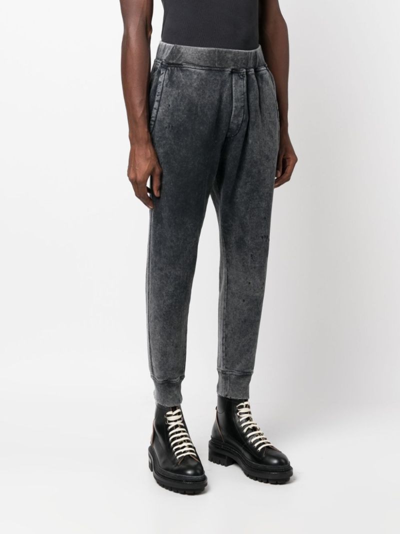 Grey Tapered Cotton Track Pants
