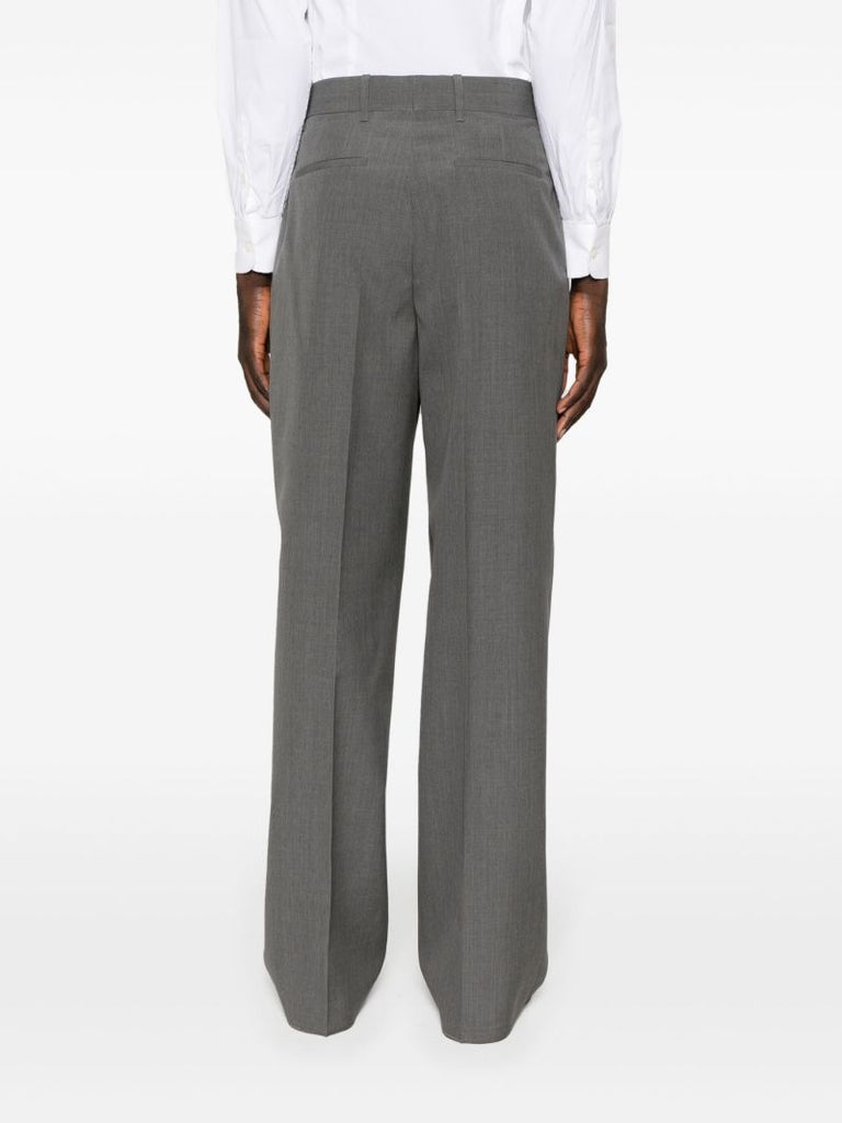 Grey Wide-leg Wool Trousers
