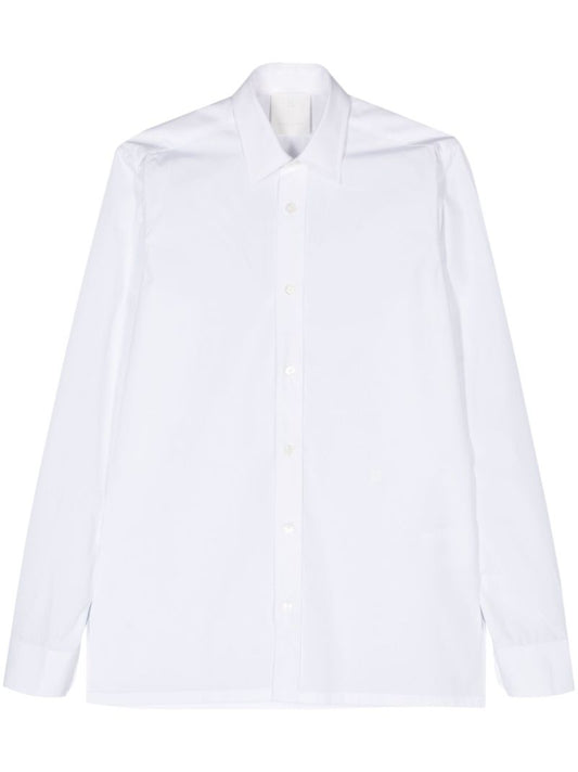 White 4g-embroidered Cotton Shirt