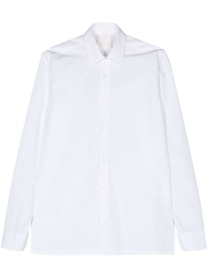 White 4g-embroidered Cotton Shirt
