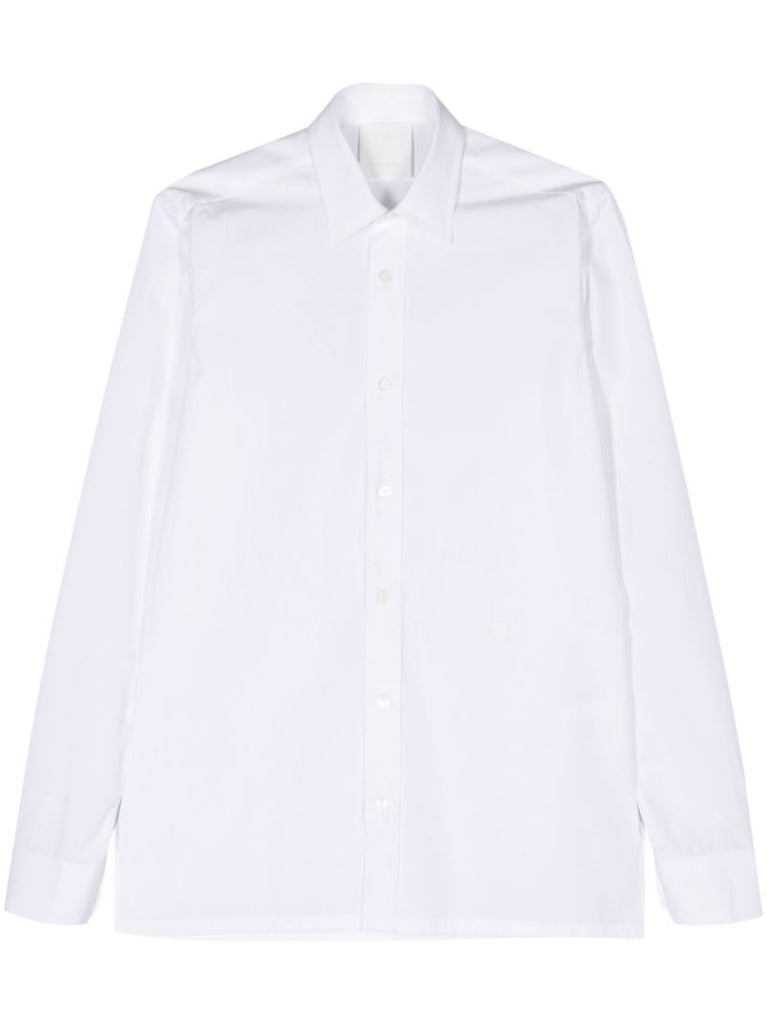 White 4g-embroidered Cotton Shirt
