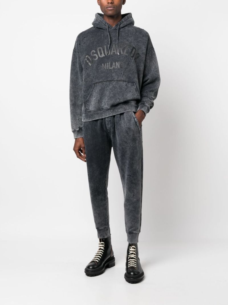Grey Logo-print Cotton Hoodie