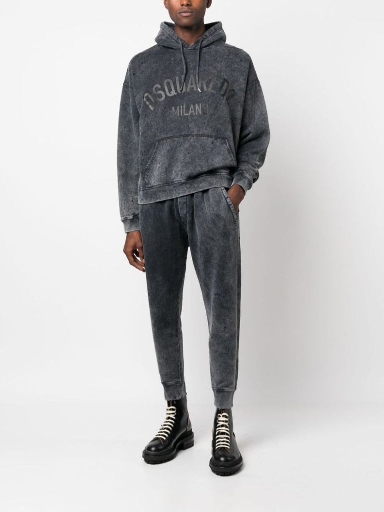 Grey Logo-print Cotton Hoodie