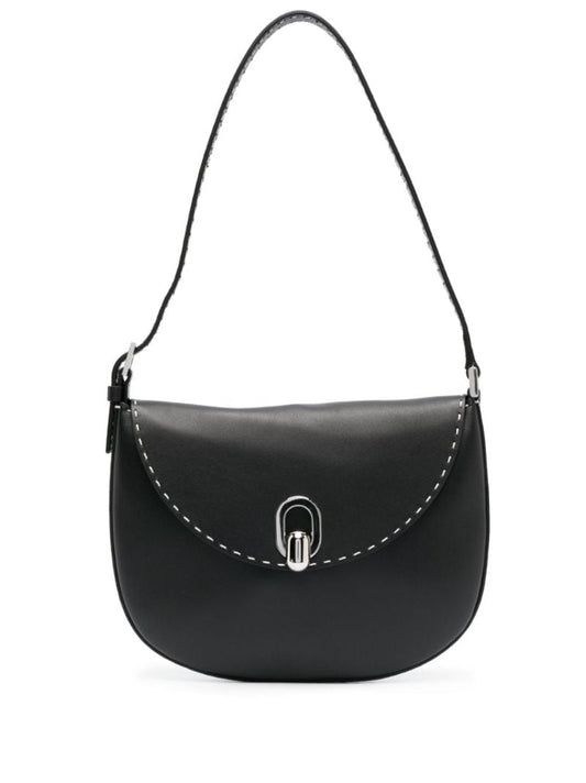 Black Tondo Leather Shoulder Bag